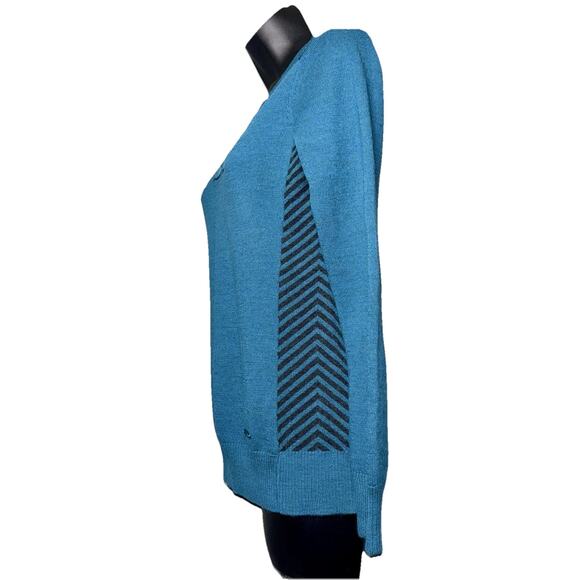 Smartwool Women's Blue Long Sleeve Cozy Merino Wool Sweater V Neck Top - Picture 3 of 9